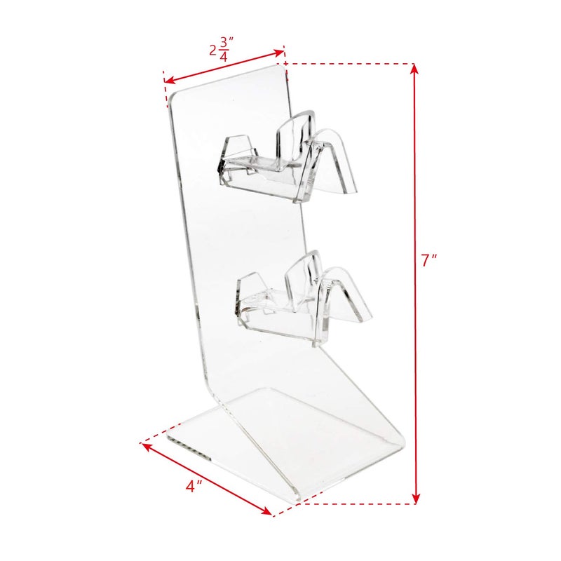 MOOCA Premium Acrylic Sunglasses and Eyeglasses Display Stand Rack, Sunglass Holder, Eyewear Organizer Holder, Eyeglass Stand, Fit for All Glass Sizes, 2 Frames - Image 3